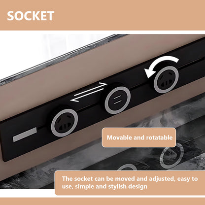 Aihm-Lon Kitchen Island with Extendable Table Side Storage 86.61"-102.36"