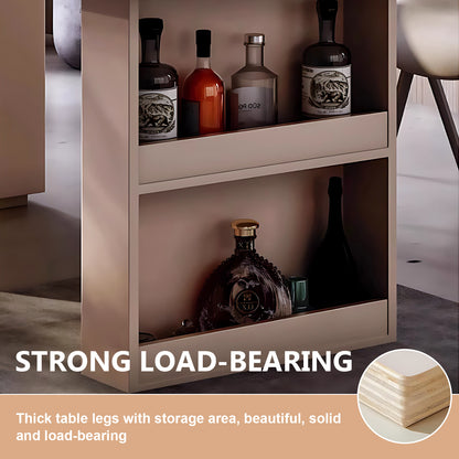 Aihm-Lon Kitchen Island with Extendable Table Side Storage 86.61"-102.36"