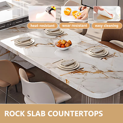 Aihm-Lon Kitchen Island with Extendable Table and Sink 85.82"-101.57"