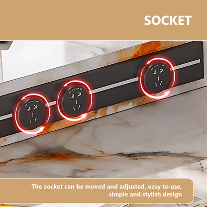 Aihm-Lon Kitchen Island with Extendable Table and Sink 85.82"-101.57"