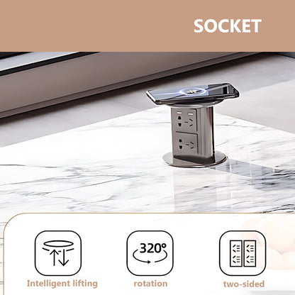 Aihm-Lon Kitchen Island with Sink and Modern Dining Table 77.95"-93.70"