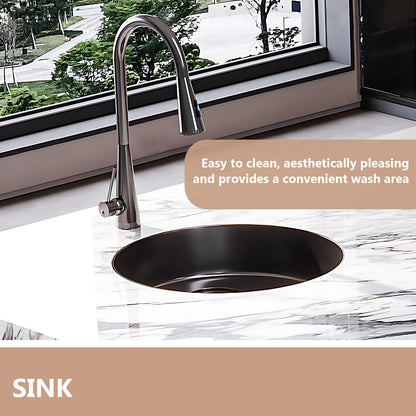 Aihm-Lon Kitchen Island with Sink and Modern Dining Table 77.95"-93.70"