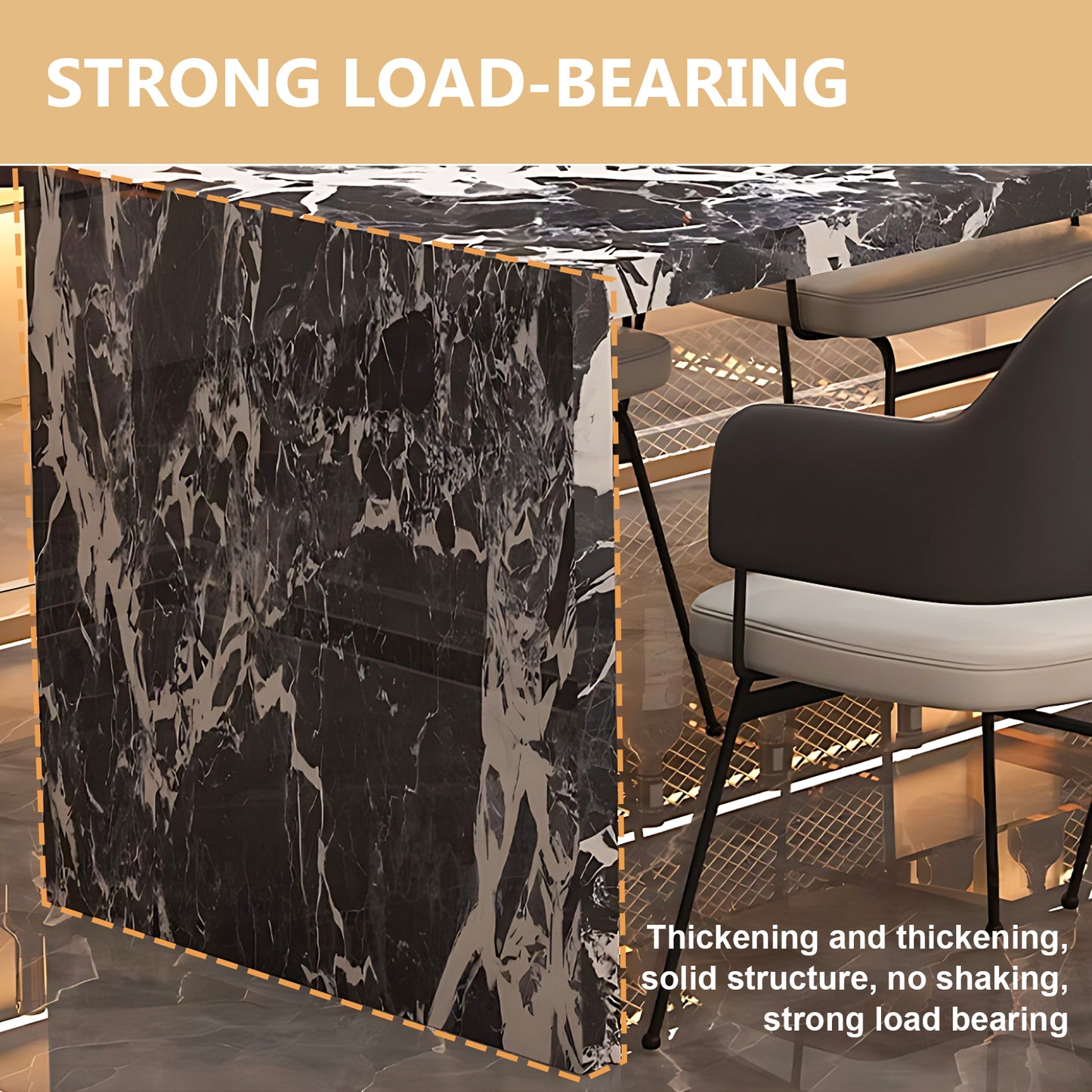 Aihm-Lon Kitchen Island with Extendable Table and Bar Storage 86.61"-98.42"