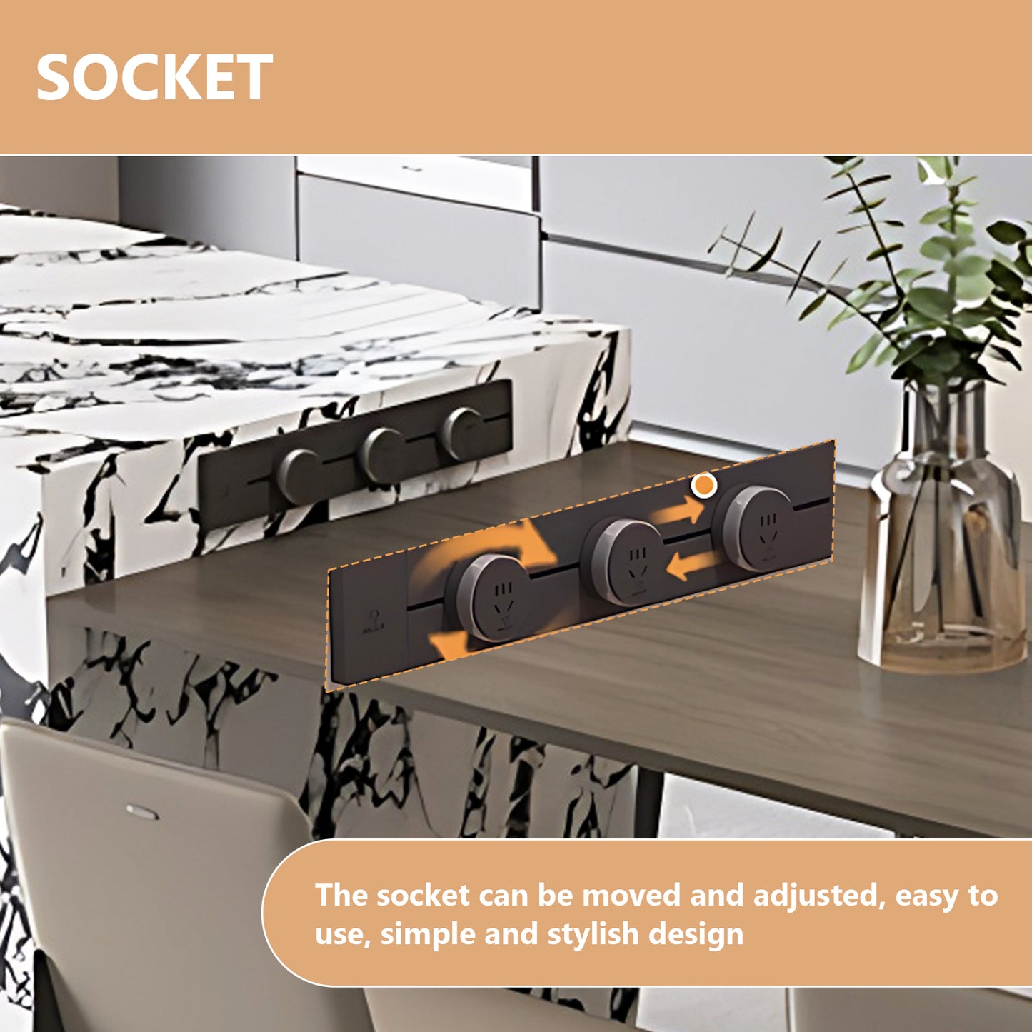 Aihm-Lon Wooden Kitchen Island with Extendable Dining Table 86.61"-98.42"