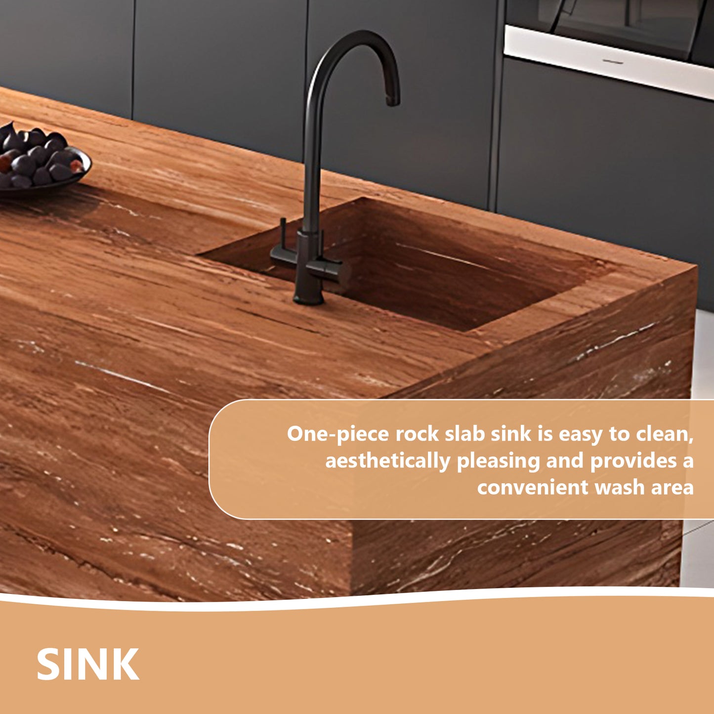 Aihm-Lon Wooden Kitchen Island with Sink Extendable Table 86.61"-98.42"