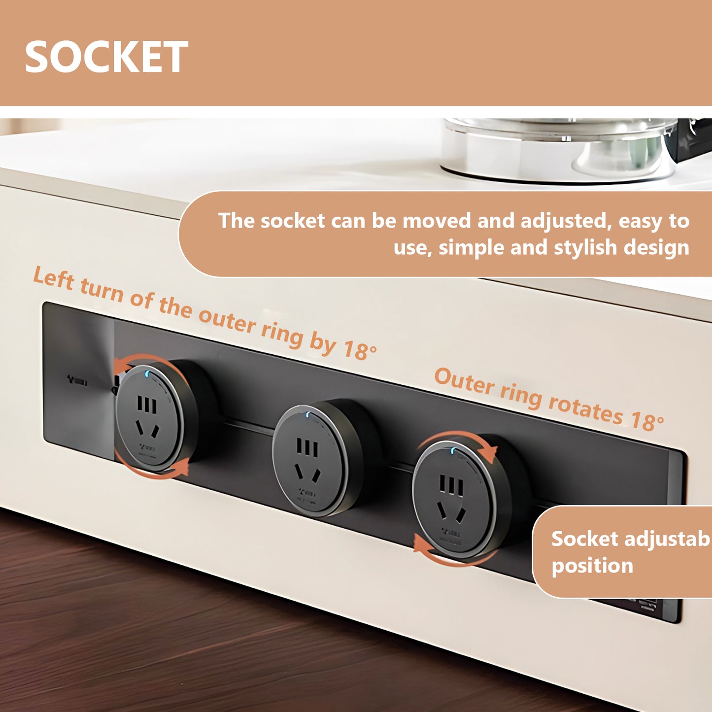 Aihm-Lon Kitchen Island with Wood Extendable Dining Table 66.14"-81.88"