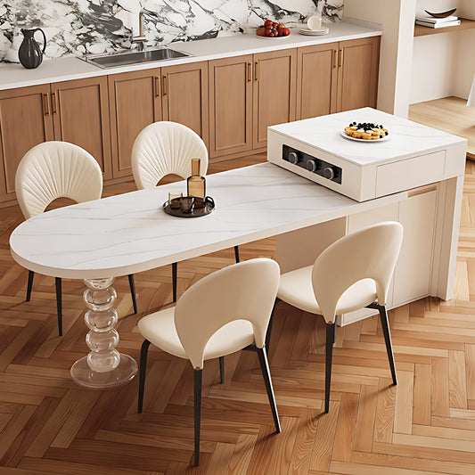 Aihm-Lon Kitchen Island with Pull Out Cabinets and Extendable Table 66.14"-81.88"