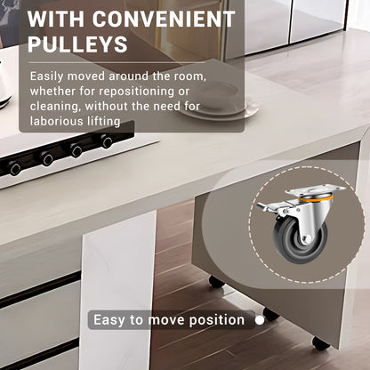 Aihm-Lon Extendable Adjustable Kitchen Island Dining Table with Wheels 55.11"