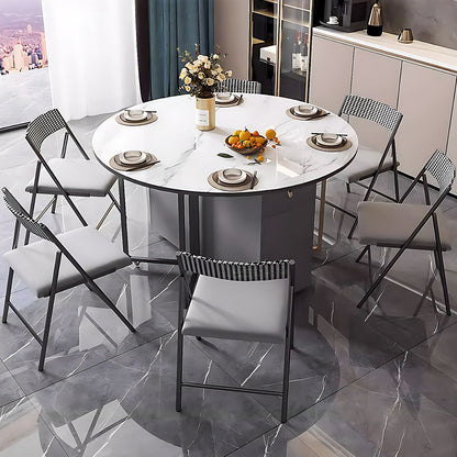 Aihm-Lon Kitchen Island with Extendable Table and 6 Chairs 47.24"