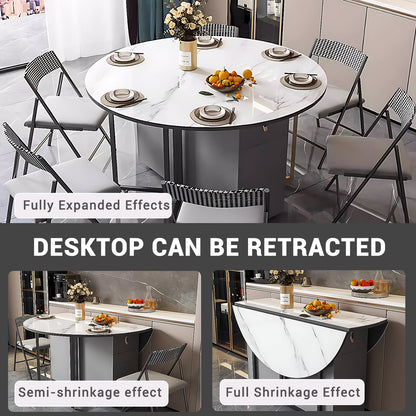 Aihm-Lon Kitchen Island with Extendable Table and 6 Chairs 47.24"