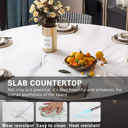 Aihm-Lon Kitchen Island with Extendable Table and 6 Chairs 47.24"