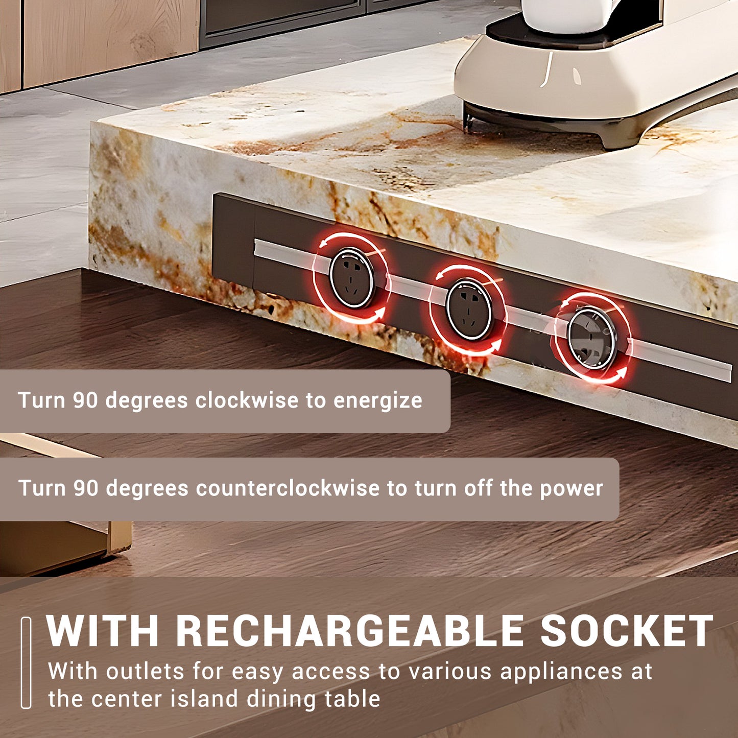 Aihm-Lon Large Kitchen Island Table with Sink and Extendable Table 94.48"-110.23"