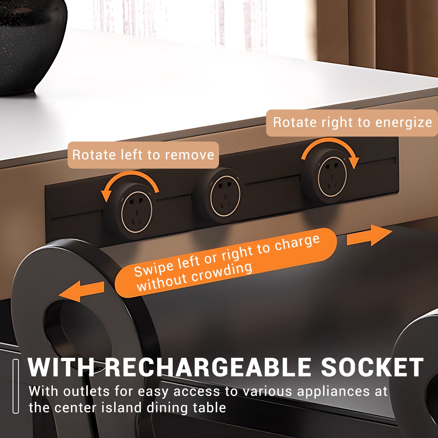 Aihm-Lon Kitchen Island with Extendable Table Pull-Out Cabinets  97.63"-105.51"