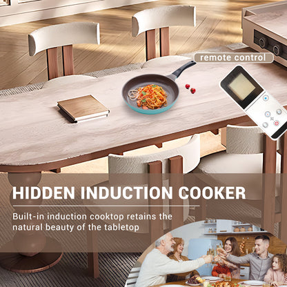 Aihm-Lon Kitchen Island with Extendable Table and Storage 97.63"-105.51"