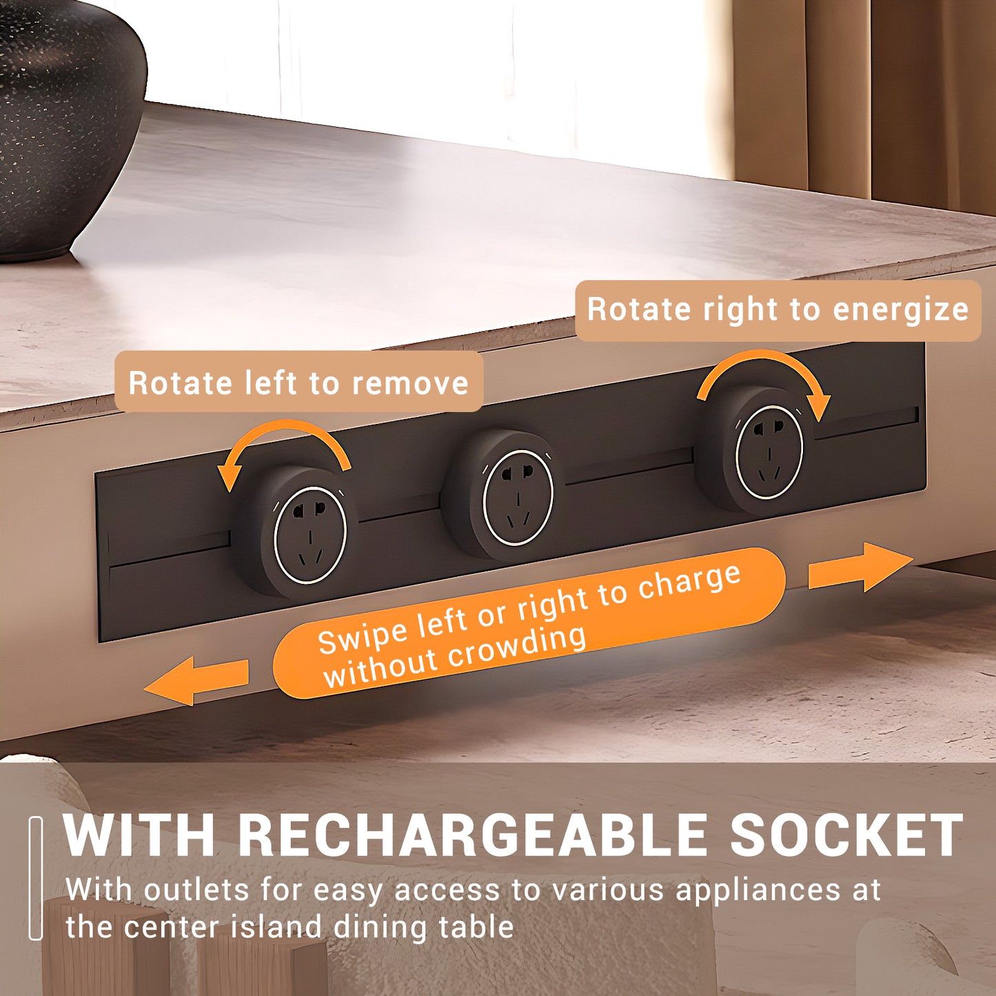 Aihm-Lon Kitchen Island with Extendable Table and Storage 97.63"-105.51"