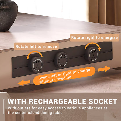 Aihm-Lon Kitchen Island with Extendable Table and Storage 97.63"-105.51"