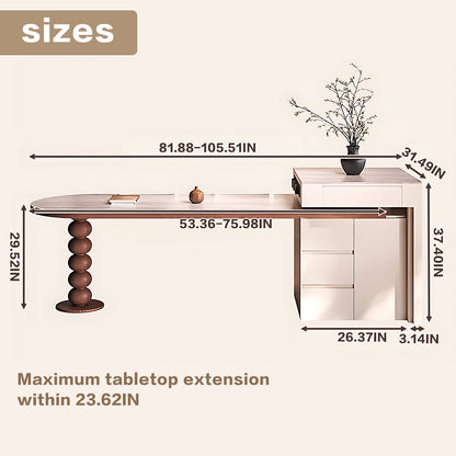 Aihm-Lon Kitchen Island with Extendable Table and Storage 97.63"-105.51"