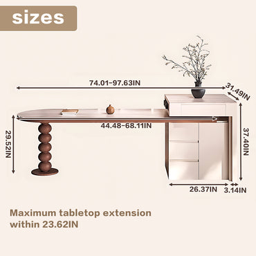 Aihm-Lon Kitchen Island with Extendable Table and Storage 97.63"-105.51"