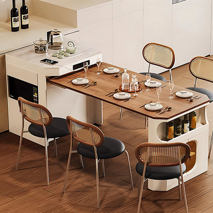 Aihm-Lon White Kitchen Island with Extendable Table 80.8"