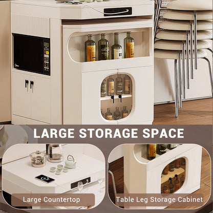 Aihm-Lon Kitchen Island with Extendable Table for Small Spaces 87.79"