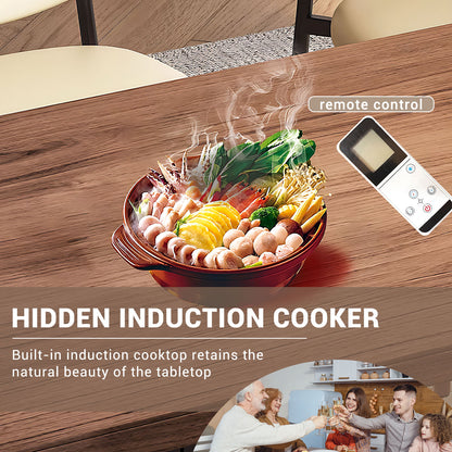 Aihm-Lon Kitchen Island with Extendable Dining Table and Storage 97.63"-105.51"