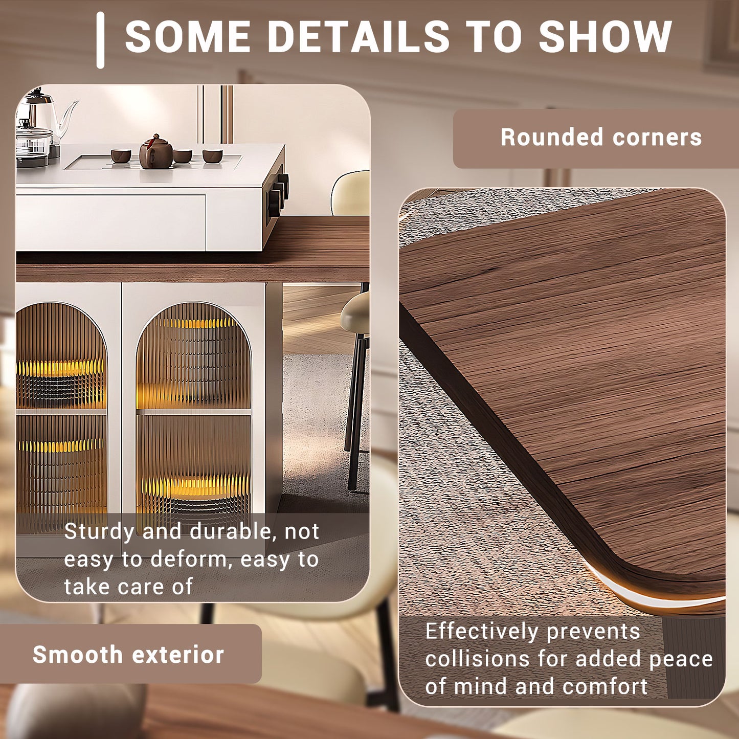 Aihm-Lon Kitchen Island with Extendable Dining Table and Storage 97.63"-105.51"