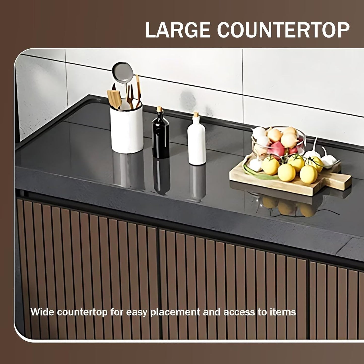 Aihm-Lon Outdoor Kitchen Storage Cabinet with Doors and Shelves 78.74"-86.61"