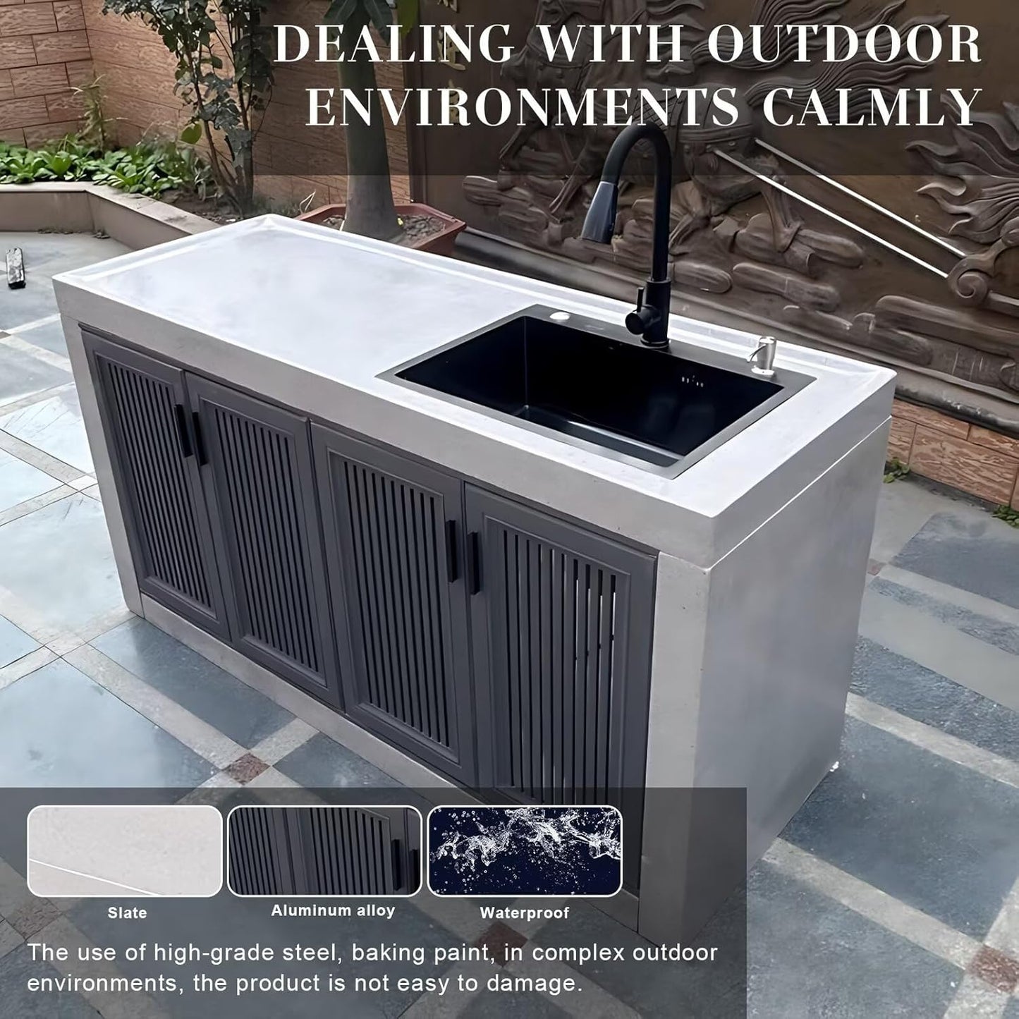 Aihm-Lon Freestanding Outdoor Kitchen Storage Cabinet 43.31"-78.74"