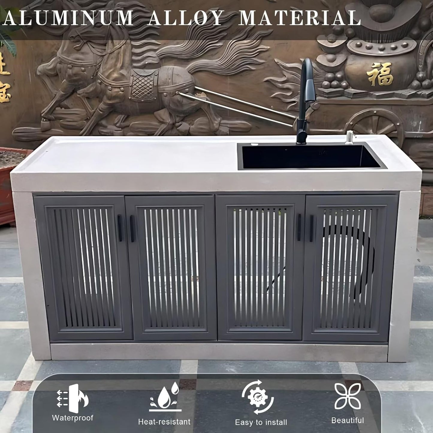 Aihm-Lon Freestanding Outdoor Kitchen Storage Cabinet 43.31"-78.74"