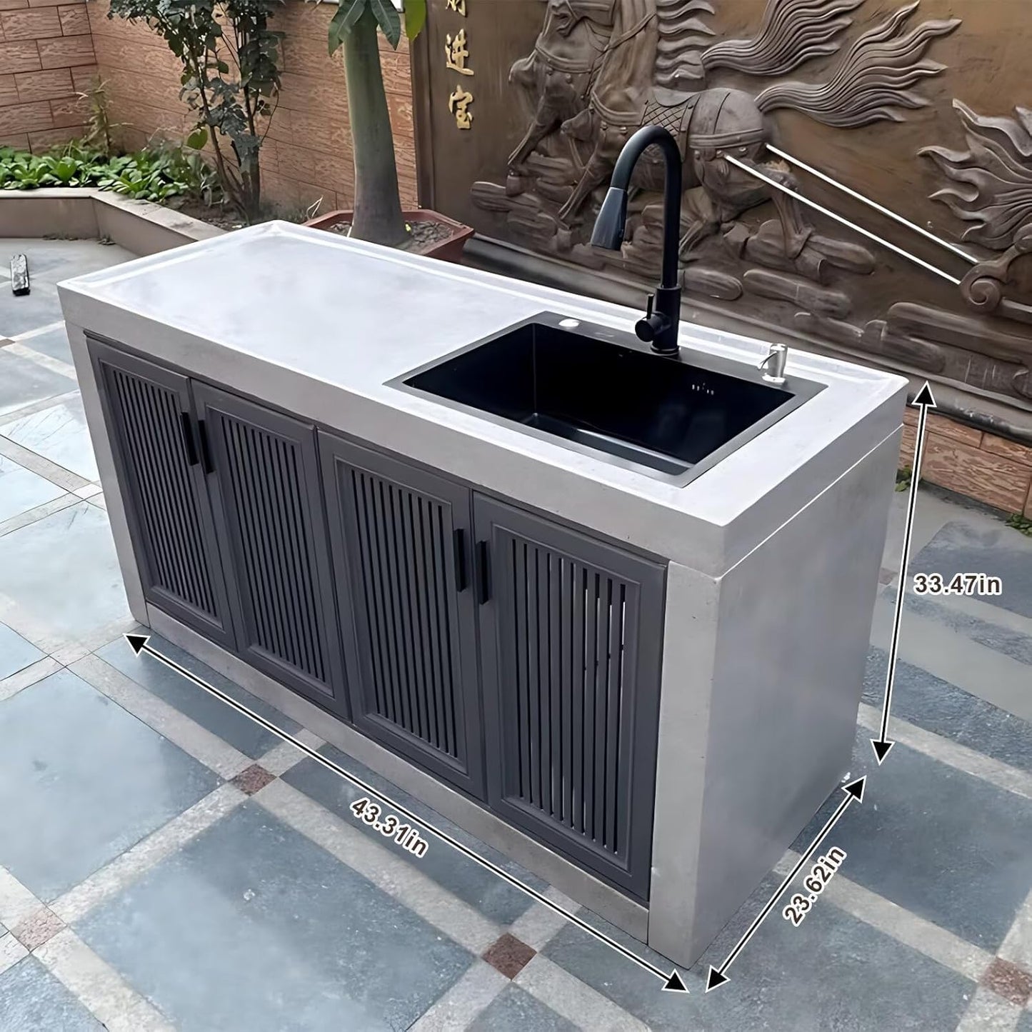 Aihm-Lon Freestanding Outdoor Kitchen Storage Cabinet 43.31"-78.74"