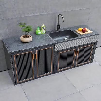 Aihm-Lon Waterproof Outdoor Kitchen Storage Cabinet with Doors 59.05"-90.55"