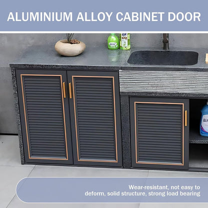 Aihm-Lon Waterproof Outdoor Kitchen Storage Cabinet with Doors 59.05"-90.55"