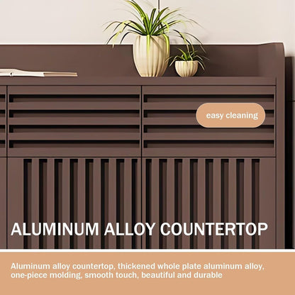 Aihm-Lon Waterproof Outdoor Storage Cabinets with Doors and Shelves  55.11"-70.86"