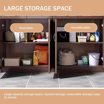 Aihm-Lon Waterproof Outdoor Storage Cabinets with Doors and Shelves  55.11"-70.86"