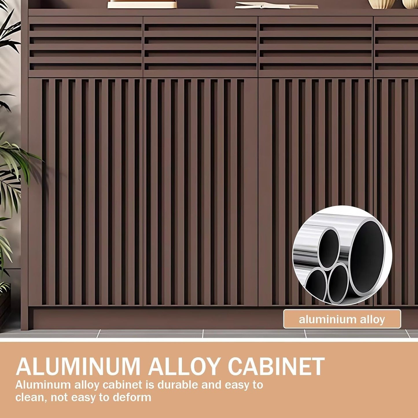 Aihm-Lon Waterproof Outdoor Storage Cabinets with Doors and Shelves  55.11"-70.86"