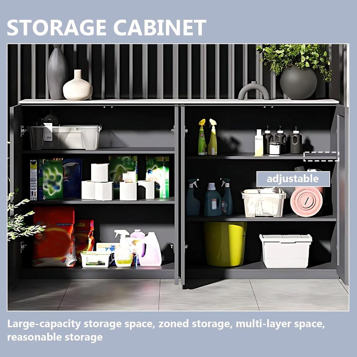 Aihm-Lon Modern Outdoor Kitchen Storage Cabinet  62.99"-70.86"