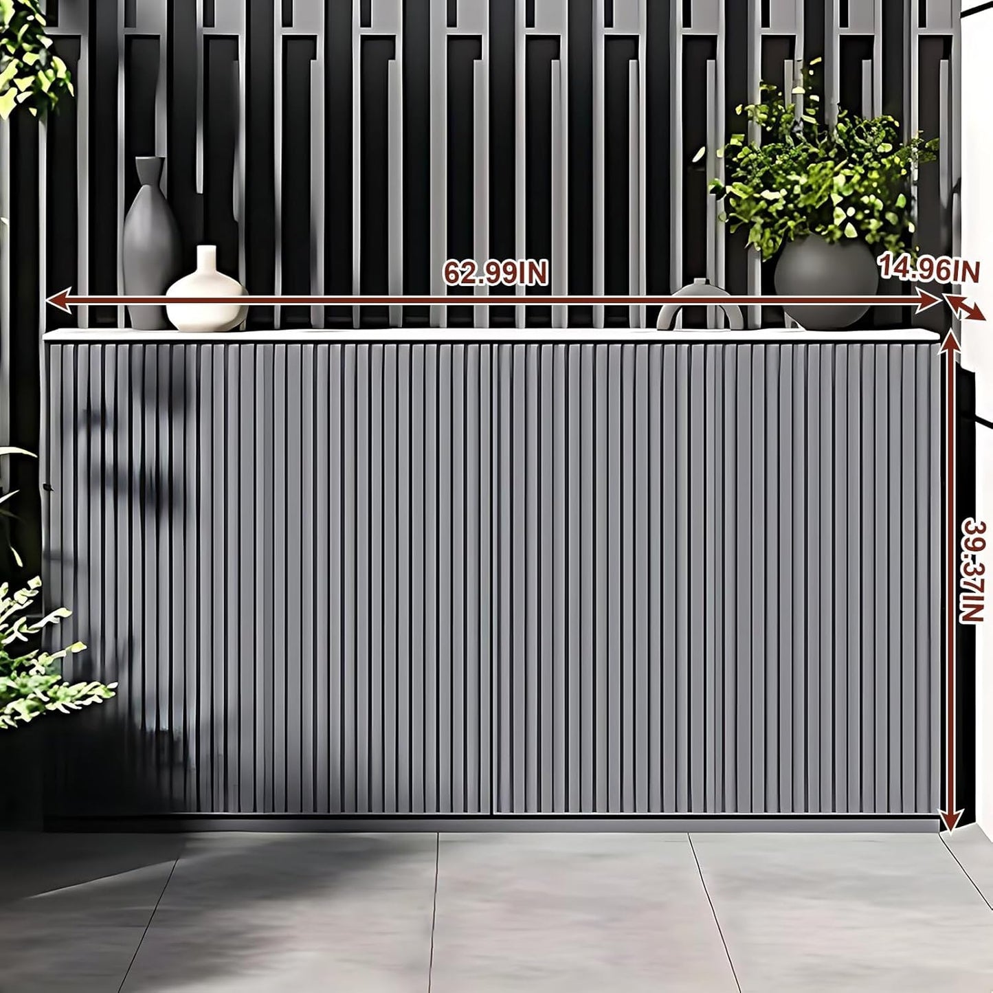 Aihm-Lon Modern Outdoor Kitchen Storage Cabinet  62.99"-70.86"