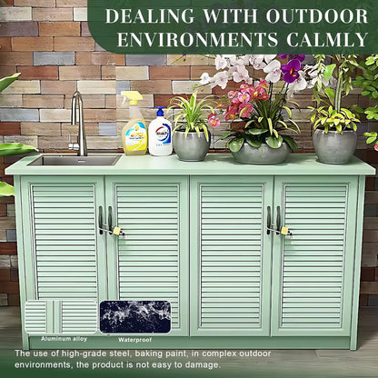 Aihm-Lon Retro Outdoor Kitchen Storage Cabinet with Sink 61.02"