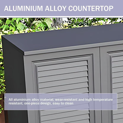 Aihm-Lon Outdoor Storage Cabinet Shelves Tall Aluminum Alloy Cabinet 78.74"