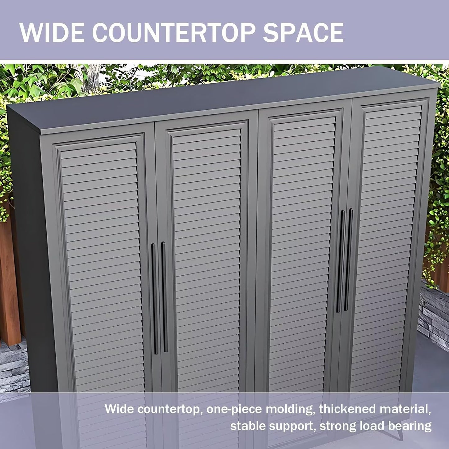 Aihm-Lon Outdoor Storage Cabinet Shelves Tall Aluminum Alloy Cabinet 78.74"