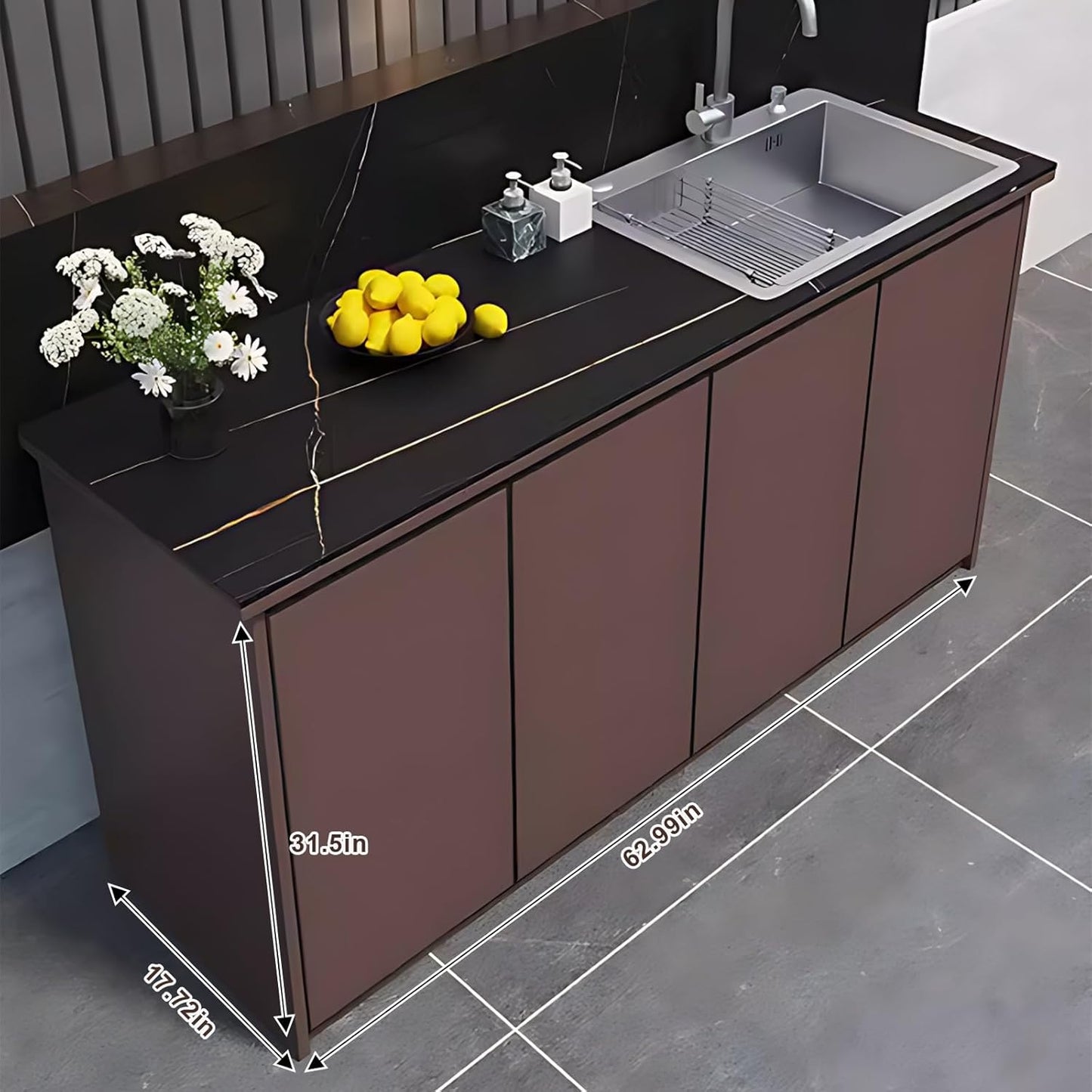 Aihm-Lon Modern Outdoor Kitchen Storage Cabinet 62.99"