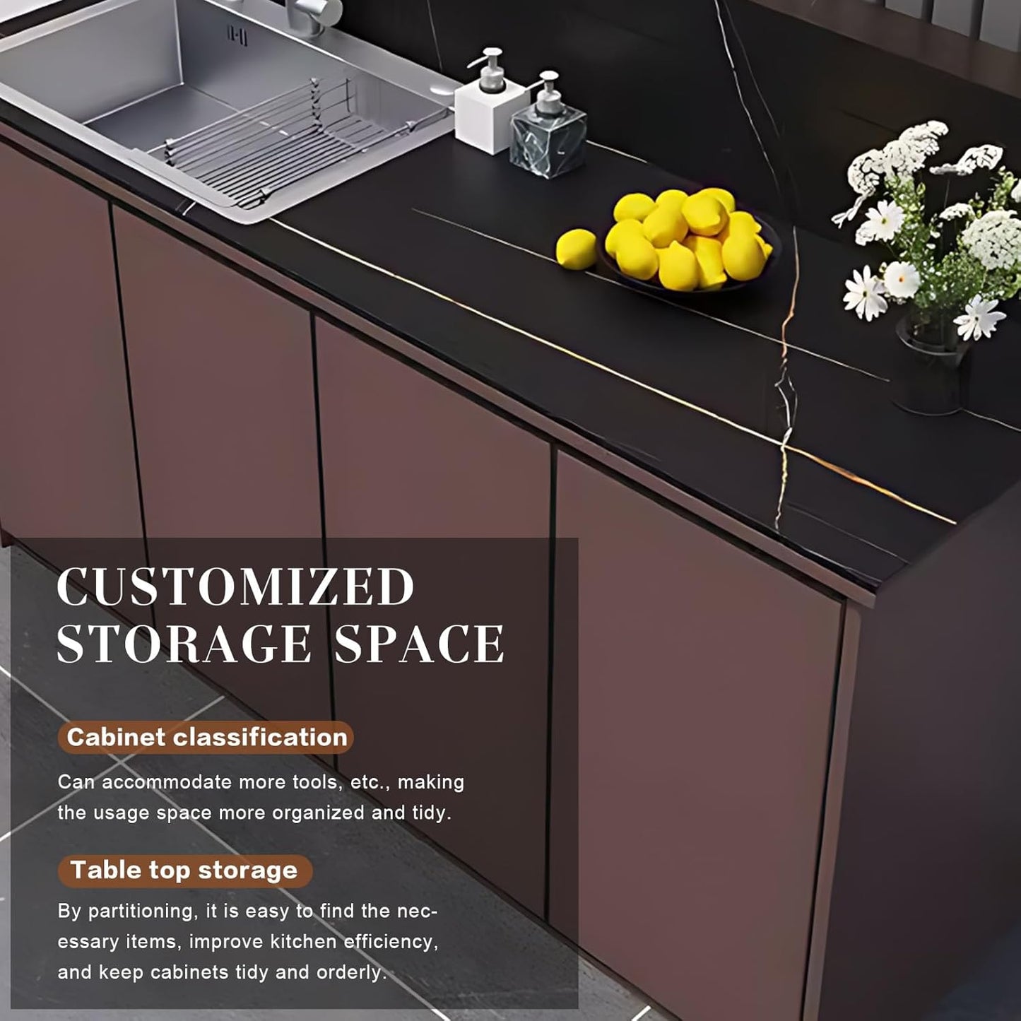 Aihm-Lon Modern Outdoor Kitchen Storage Cabinet 62.99"