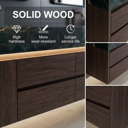 60"-96" Floating Bathroom Vanities with Double Sink Luxury Vanitys Cabinet with Smart Anti-Fog Mirror