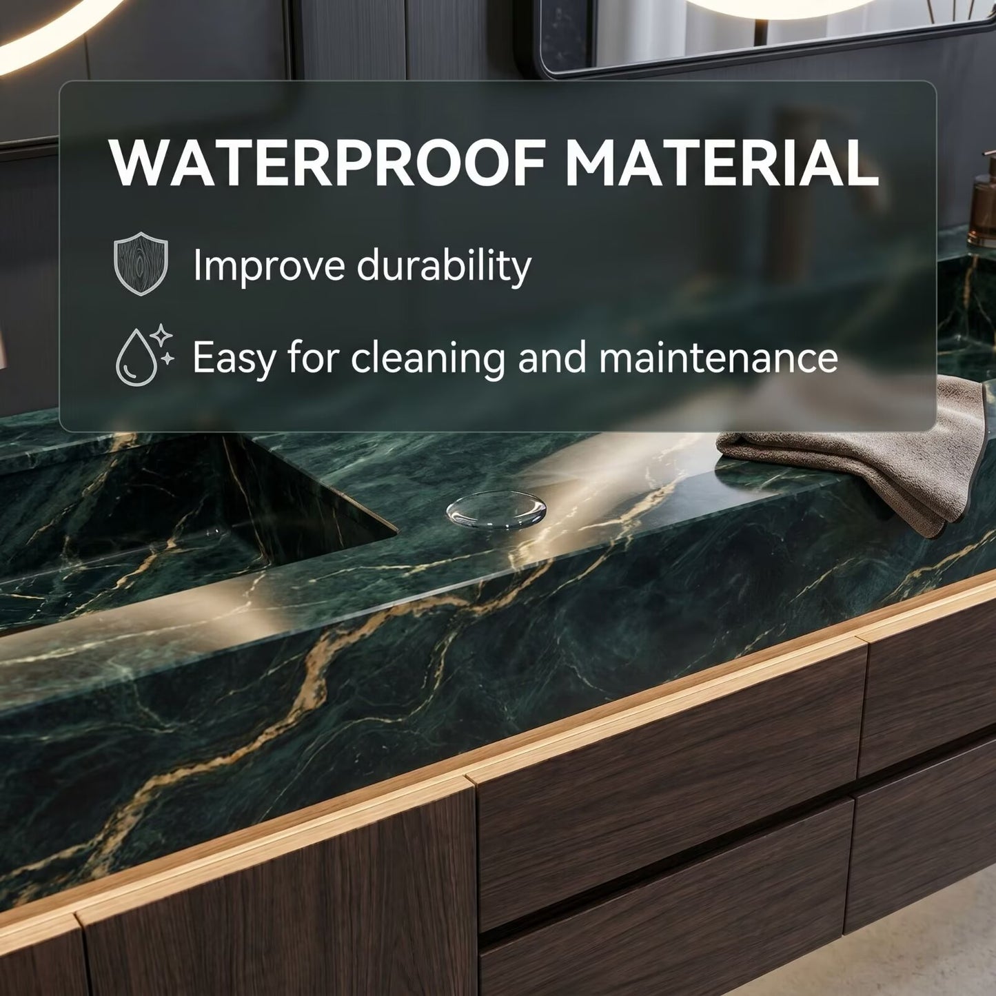 60"-96" Floating Bathroom Vanities with Double Sink Luxury Vanitys Cabinet with Smart Anti-Fog Mirror