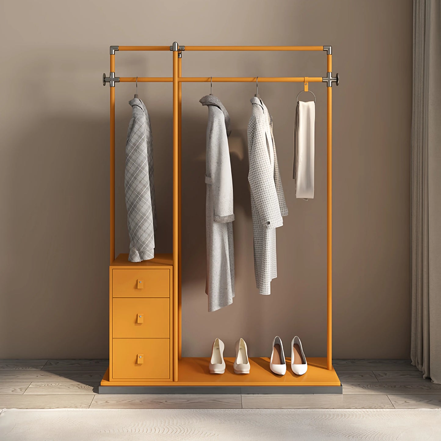 Aihm-Lon Custom Clothes Rack with Unique Cross-Shaped Hanging Rod 47’’-51’’