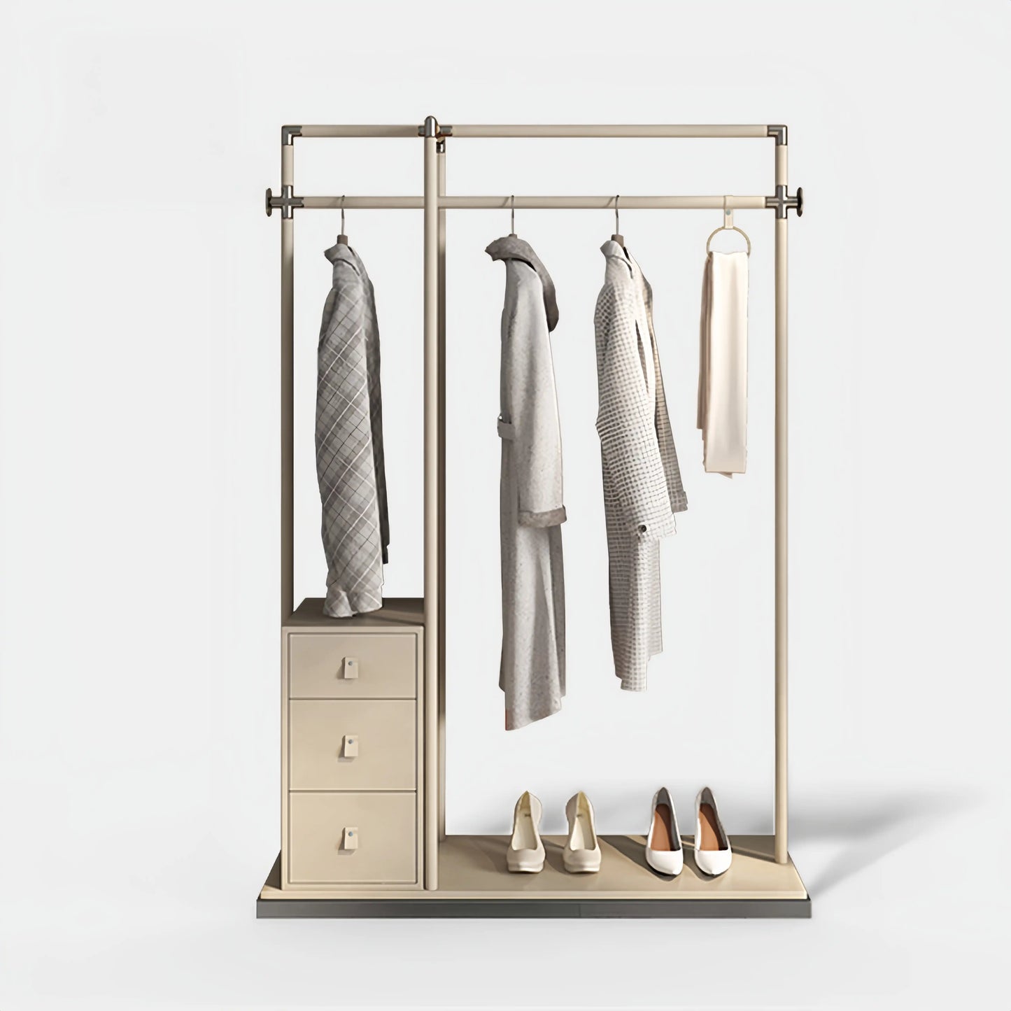 Aihm-Lon Custom Clothes Rack with Unique Cross-Shaped Hanging Rod 47’’-51’’