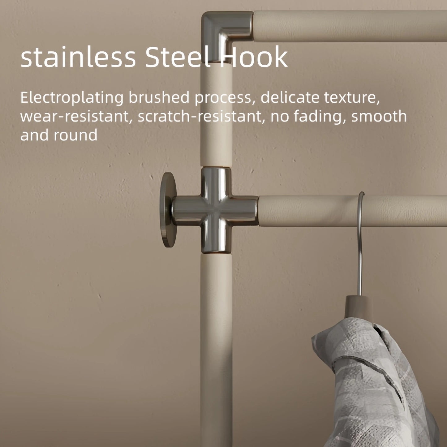 Aihm-Lon Custom Clothes Rack with Unique Cross-Shaped Hanging Rod 47’’-51’’