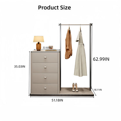 Aihm-Lon Spacious Clothes Rack with Storage Compartments&Slate Countertop 51’’-59’’
