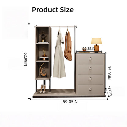 Aihm-Lon Spacious Clothes Rack with Storage Compartments&Slate Countertop 51’’-59’’