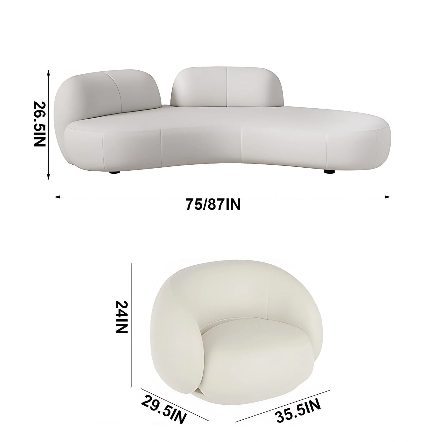 Aihm-Lon Commercial Grade Sofa Set with Table and Chair  75''-87''